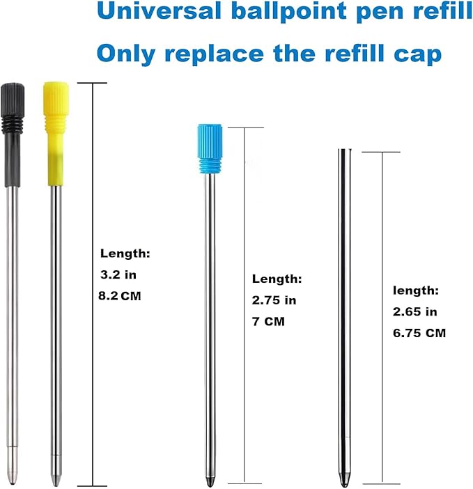 MengRan Mini D1 Ballpoint Ink Pen Refills for Twist Pens, Compatible with Swarovski Pen Refills (Blue Ink,Pack of 10)