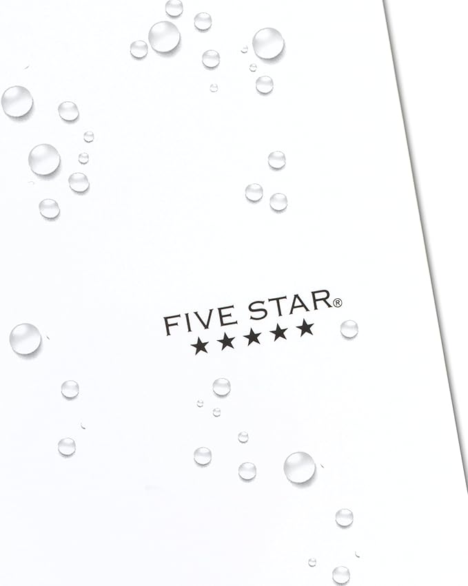 Five Star Spiral Notebook + Study App, 5 Subject, College Ruled Paper, 8-1/2" x 11", 200 Sheets, Fights Ink Bleed, Water Resistant Cover, White (72460)