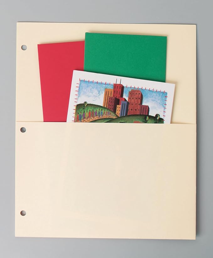 Avery Untabbed Double Pocket Dividers for 3 Ring Binders, Manila, Pack of 5 Dividers (03075)