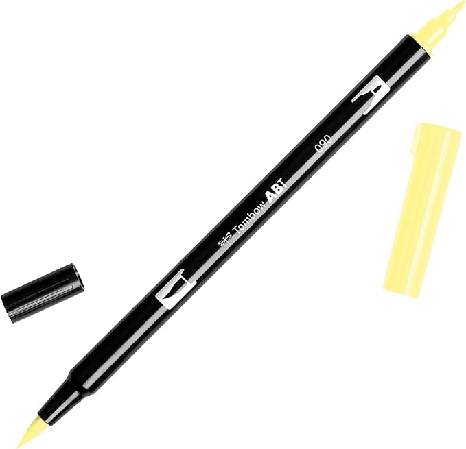 Tombow Dual Brush Pen Art Marker, 090 - Baby Yellow, 1-Pack