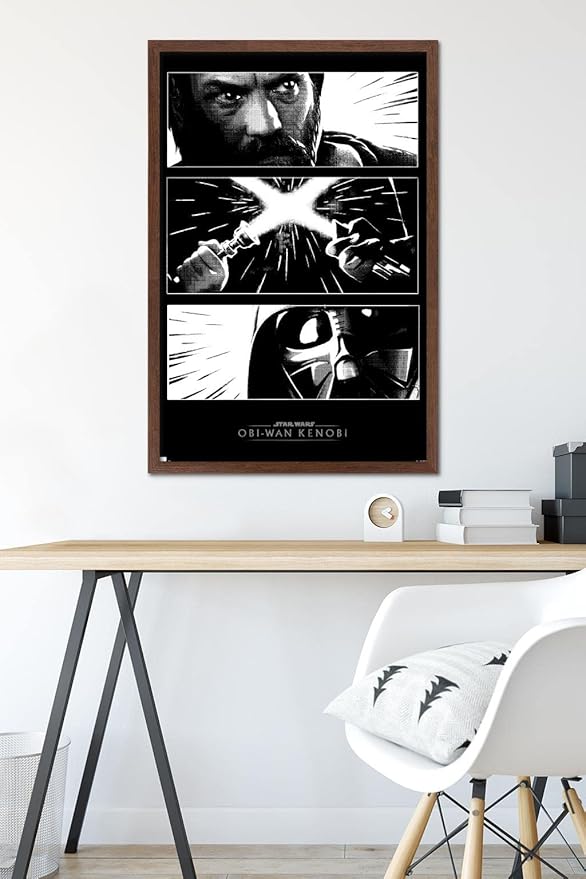 Trends International Star Wars: Obi-Wan Kenobi - Panels Wall Poster, 22.375" x 34", Mahogany Framed Version