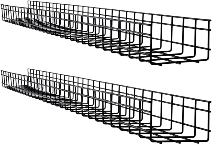 Tripp Lite Wire Mesh Cable Tray Management Organization, Ideal for Industrial & Data Centers, 2 Pack, 6 inches x 4 inches x 5 Feet / 150 x 100 x 1500 millimeters, 5-Year Warranty (SRWB6410X2STR)