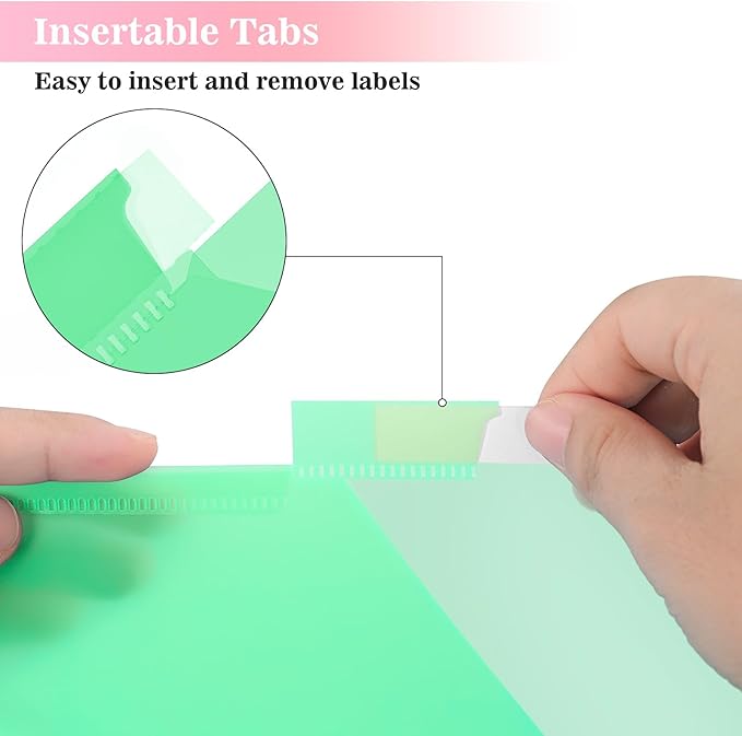 8-Tab Dividers for 3 Ring Binder, 48 Count Binder Dividers with Pockets, Subject Dividers, 3-Hole Plastics Sheets Protectors for US Letter Size in 0.5", 1",2" Binders, Vibrant 8 Color, 6 Packs