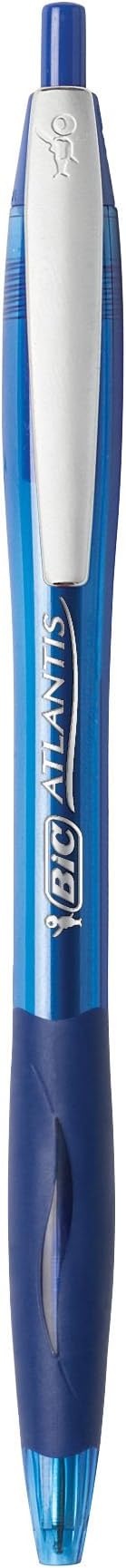 BIC Glide Blue Retractable Ballpoint Pens, Medium Point (1.0mm), 2-Count Pack, Ultra Smooth Writing Blue Pens