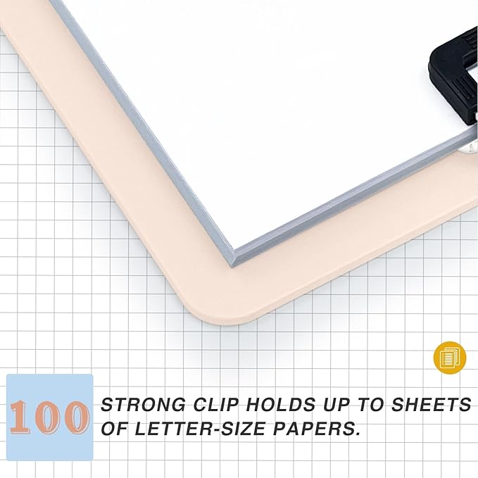 4 Pack Colored Clip Boards,Plastic Clipboards with Low Profile Metal Clip,Hangable Clipboard,Low Profile Clip Board 12.5 x 9 Inch Standard Letter Size