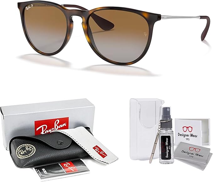 Ray-Ban RB4171 ERIKA Round Sunglasses For Women +BUNDLE with ACCESSORY EYEWEAR KIT