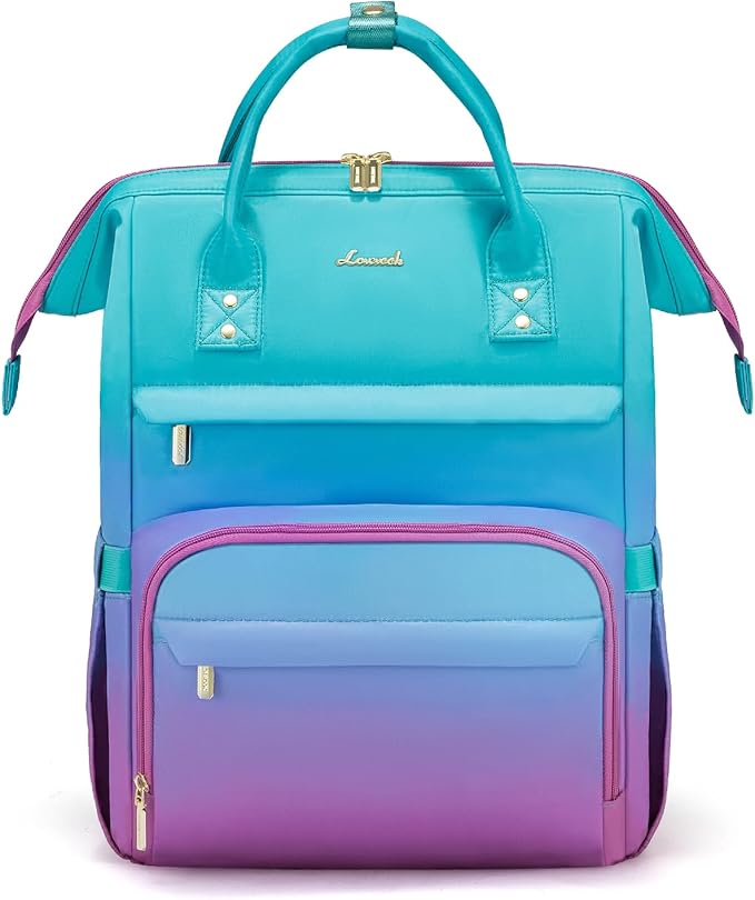 LOVEVOOK Gradient Laptop Backpack for Women,15.6 Inch Work Computer Bakcpack Purse Laptop Bag With Anti-Theft Pocket,Waterproof Carry on Teacher College Backpack for Travel,Green-Red