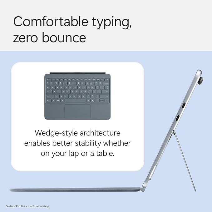 Microsoft Surface Pro Keyboard and Slim Pen 2 Bundle for Surface Pro 12" Device, Alcantara Material, Ocean