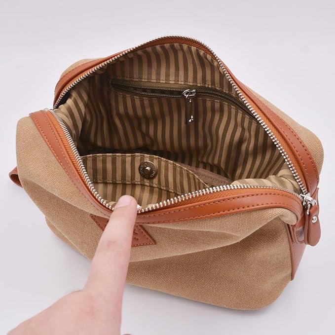 Convenience Kits International Premium Canvas Toiletry Bag (Khaki)