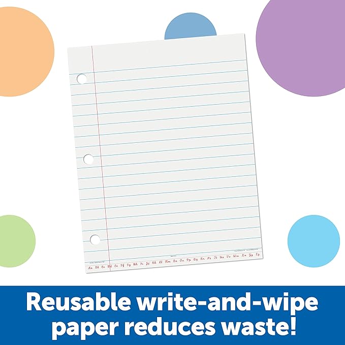 Learning Resources Giant Sized Magnetic Notebook Paper - Writing Skills, Handwriting Practice, Model Sentences, Student and Teaching Supplies, Classroom Must Haves, Homeschool, Back to School