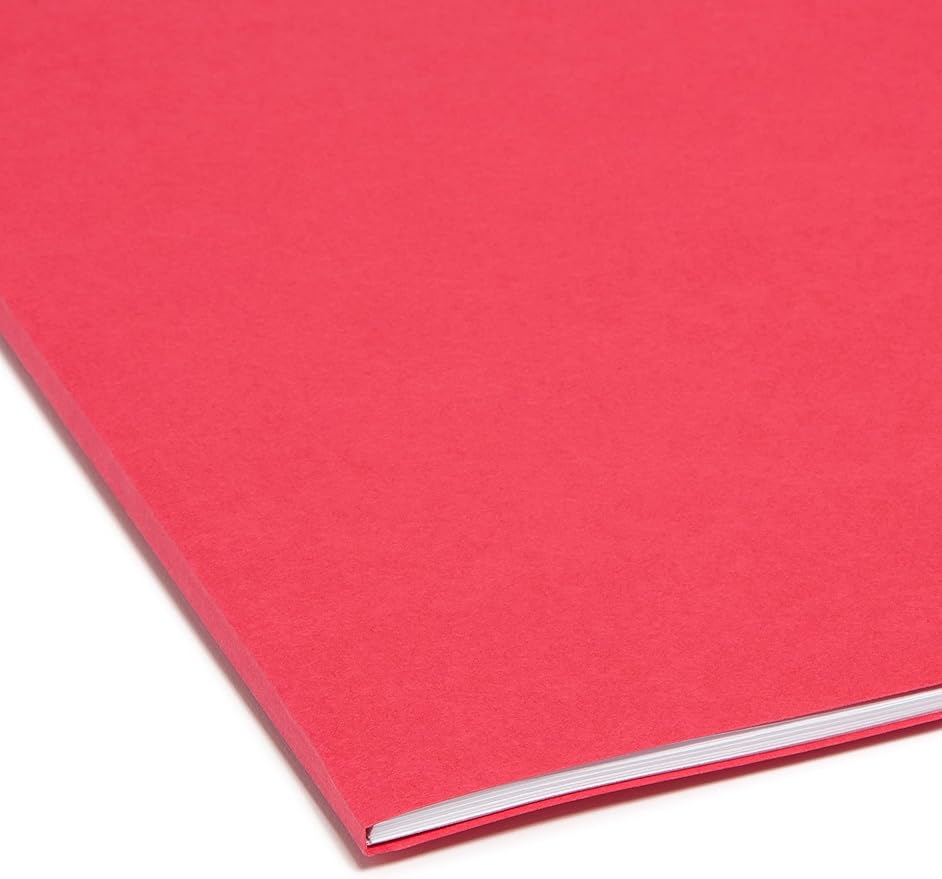 Smead File Folder, Reinforced 1/3-Cut Tab, Letter Size, Red, 100 per Box (12734)