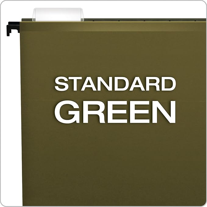Pendaflex SureHook Reinforced Hanging File Folders, Legal Size, Standard Green, 1/5 Cut, 20/BX (6153 1/5)