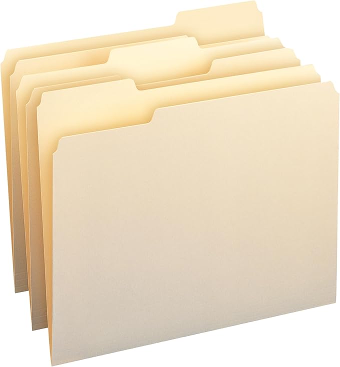 Smead File Folders Letter Sized, 1/3-Cut Tab, Assorted Positions, Letter Size Manila Folders, 200 Per Box
