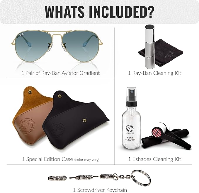 Ray-Ban RB3025 AVIATOR GRADIENT Pilot Shaped Sunglasses for Men & Women with Official RAYBAN Eyewear Kit
