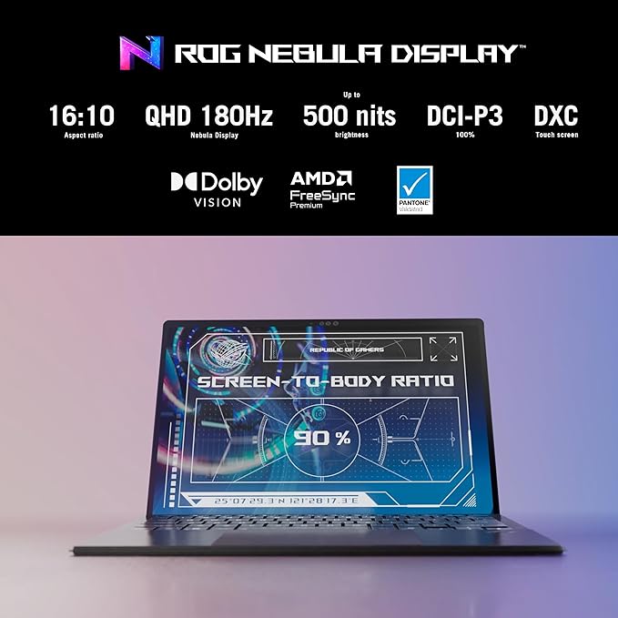 ASUS ROG Flow Z13 (2025) Gaming Laptop, 13” ROG Nebula 16:10 2.5K 180Hz/3ms, AMD Ryzen AI MAX+ 395, RDNA 3.5 Graphics, 128GB LPDDR5X 8000MHz, 1TB PCIe Gen 4 SSD, Wi-Fi 7, Win 11 Pro, GZ302EA-XS99