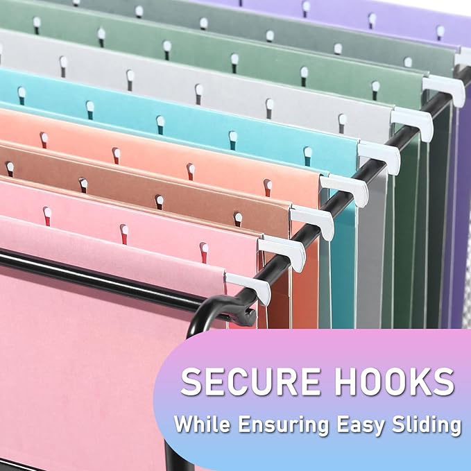 30pcs Hanging File Folders,Decorative Hanging Folder,Letter Size with 1/5-Cut Adjustable Tab Durable 10 Color Assorted for Filing Cabinet Drawer Desk Office Home
