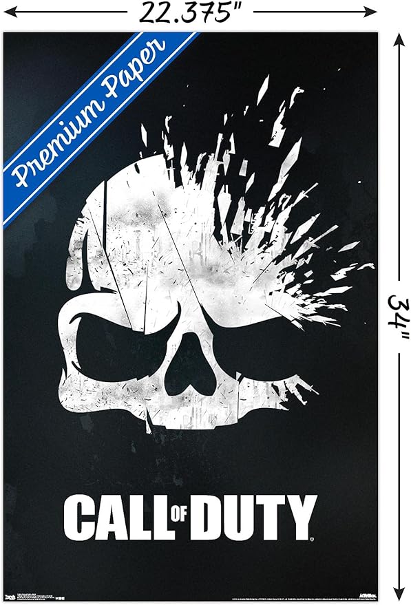 Trends International Call of Duty - Skull Wall Poster, 22.375" x 34", Premium Poster & Mount Bundle