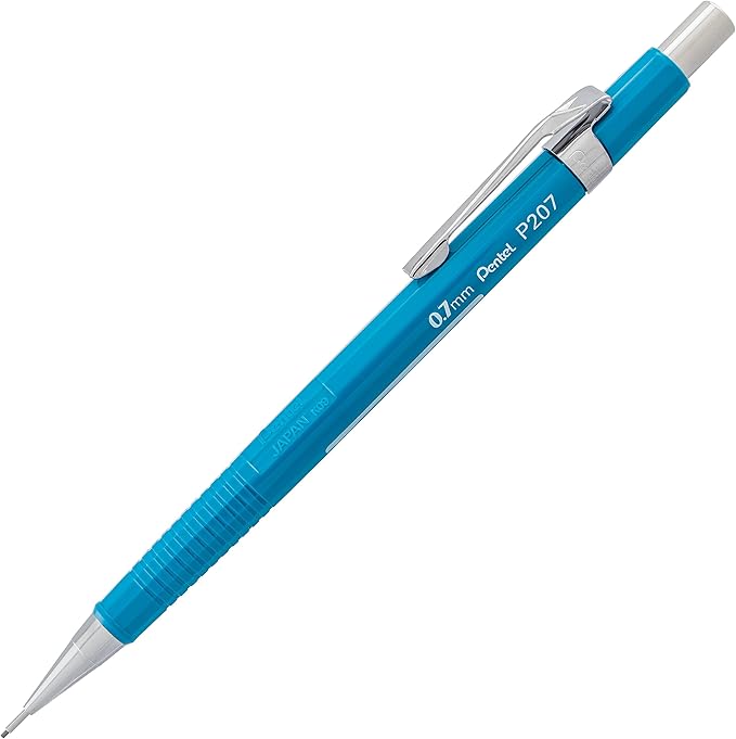 Pentel Sharp Automatic Pencil, (0.7mm), Blue Barrels, Pack of 2 (P207BP2-K6)
