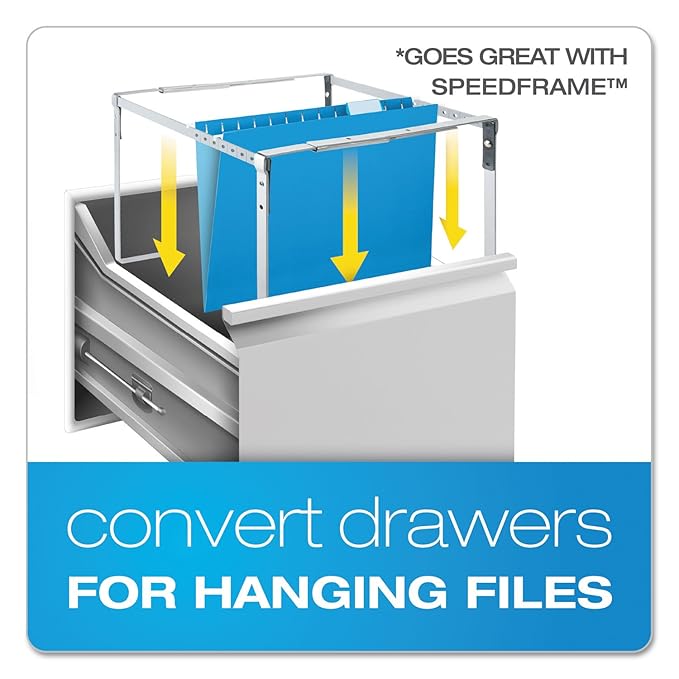 Pendaflex Reinforced Hanging File Folders, Letter Size, Aqua, 1/5 Cut, 25/BX (4152 1/5 AQU)