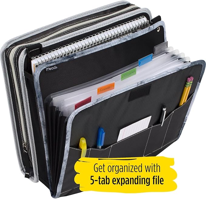 Five Star Sewn Zipper Binder, Fabric, 2 Inch 3 Ring Binder With 4 Inch Capacity, Assorted Colors, Color Selected For You, 1 Count (Pack of 1)