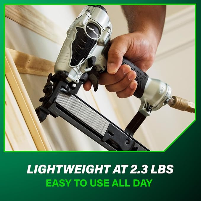 Metabo HPT Narrow Crown Stapler, Pro-Preferred Pneumatic Power Nailers, Finish Stapler for Furniture & Cabinetry, Lightweight Trim Tool, Ergonomic Design, 18 Gauge, 1/2″ to 1-1/2″ Staples, N3804AB3
