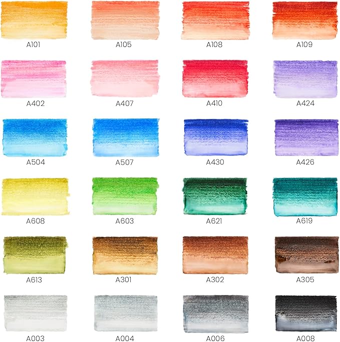 ARTEZA Watercolor Paint Pens, 24 Watercolor Brush Pens with Flexible Nylon Brush Tips, Paint Markers for Artists, and Beginners
