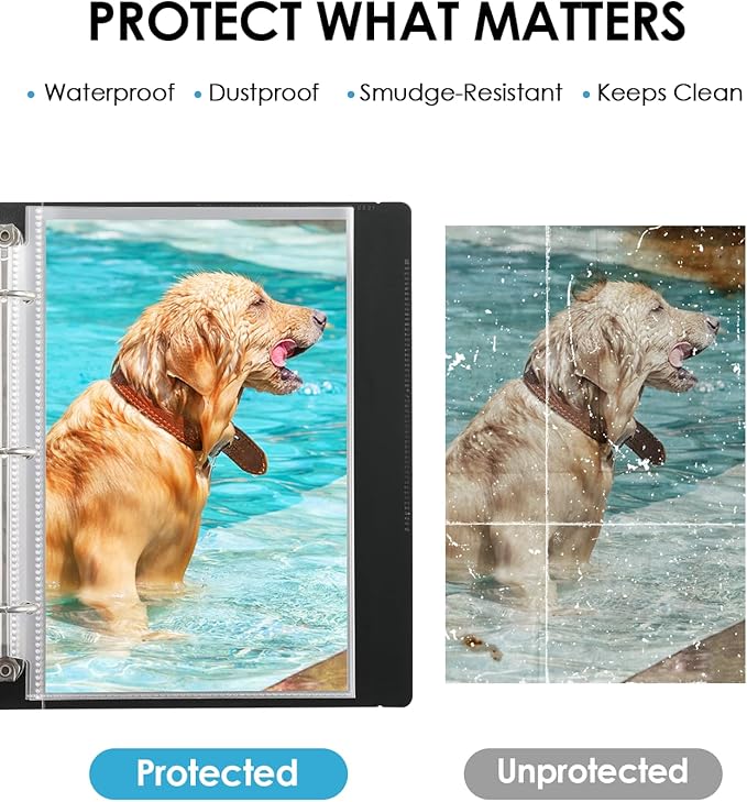 KTRIO Heavyweight Sheet Protectors 5.5 x 8.5 inch, Clear Page Protector for Mini 3 Ring Binder, Plastic Sleeves for Binders, Top Loading Paper Sheets Sleeve Letter Size, Office & Home, 60 Pack
