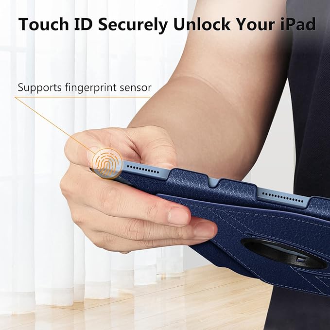 Fintie Rotating Case for iPad (A16) 11th Generation 11 Inch (2025), iPad 10th Generation 10.9 Inch (2022) - [Built-in Pencil Holder] 360 Degree Rotating Protective Stand Cover, Navy