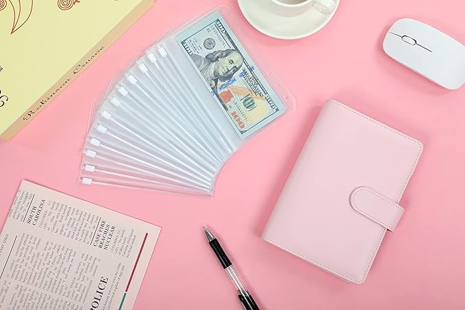 SKYDUE Budget Binder, Money Saving Binder with Zipper Envelopes, Cash Envelopes and Expense Budget Sheets for Budgeting