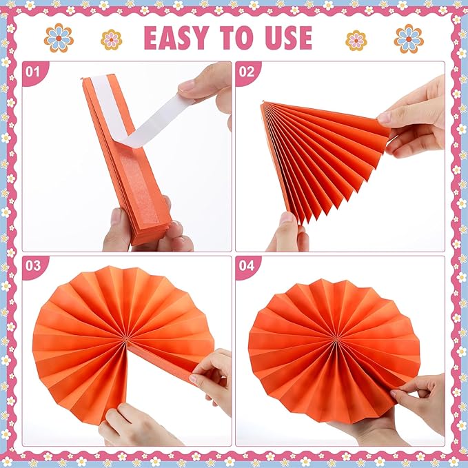 Pajean 62 Pcs Retro Groovy Classroom Bulletin Board Decorations Inspirational Posters with 3D Paper Fans Groovy Cutouts Motivational Bulletin Board Set for Back to School Classroom Home Decorations