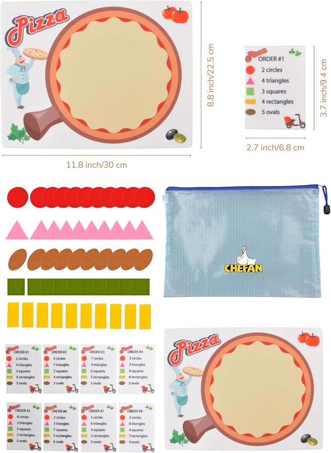 CHEFAN Pizza Counting Toddler Toys, Toddler Number Learning Toys, Preschool Math Games, Manipulatives for Preschool (Pack of 2)