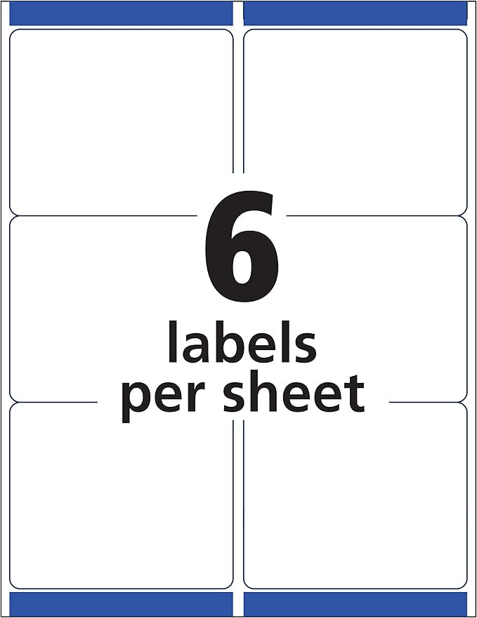 Avery Matte Frosted Clear Address Labels for Laser Printers, 3-1/3" x 4", 300 Labels, 5 Packs (5664)
