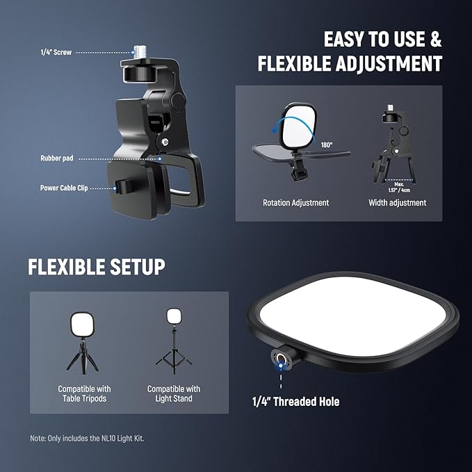 NEEWER Basics 5" 10W LED Streaming Light, Bi Color Edge Lit Clip on Full Screen USB Lamp Lighting CRI95 for Monitor Laptop Computer Webcam Desk Video Conference Zoom Call Recording, NL10