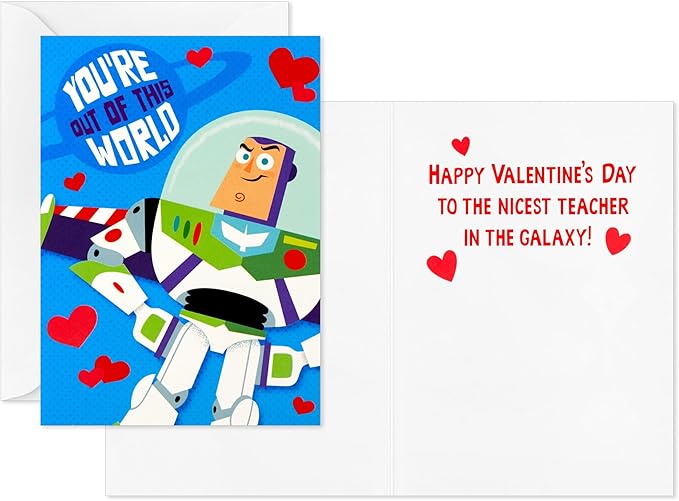 Hallmark Disney/Pixar Toy Story Valentines Day Cards and Mailbox for Kids School Classroom Exchange (1 Box, 32 Valentine Cards, 1 Teacher Card)
