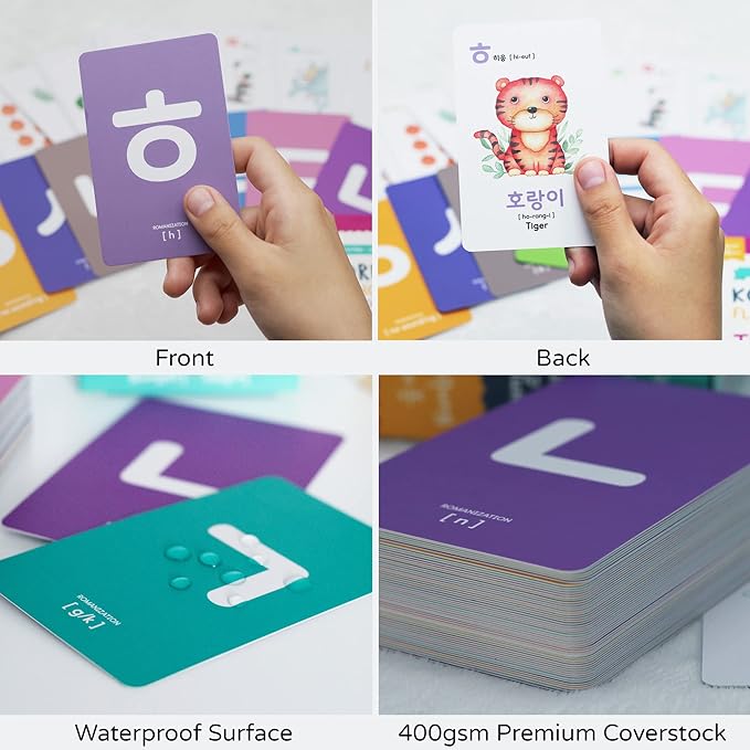 Toddler Korean Flashcards – 55 Fun & Educational Cards for Preschoolers & Beginners