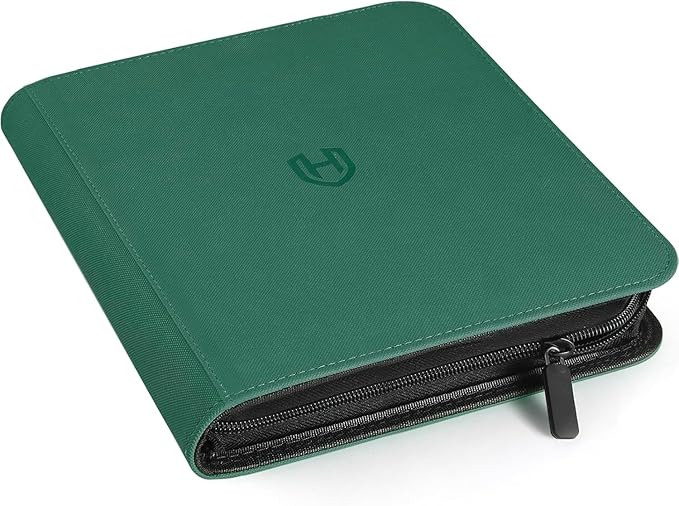 Card Binder 16 Pocket with Zipper, 1024 Pockets Trading Card Holder Book, Premium PU Cover Zip Folder Binder, Side Loading Carrying Case Binder Album for TCG, MTG, Sports Cards, Game Cards