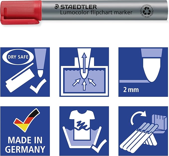STAEDTLER 356 WP4-1 Lumocolor Flipchart Markers (Pack of 4)
