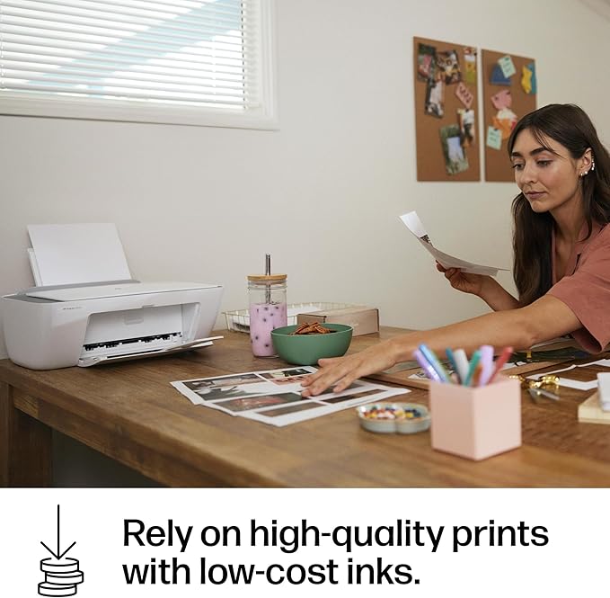 HP DeskJet 2855e Wireless All-in-One Color Inkjet Printer, Scanner, Copier, Best-for-home, 3 months of Instant Ink included, Single-band Wi-Fi connectivity (588S5A)