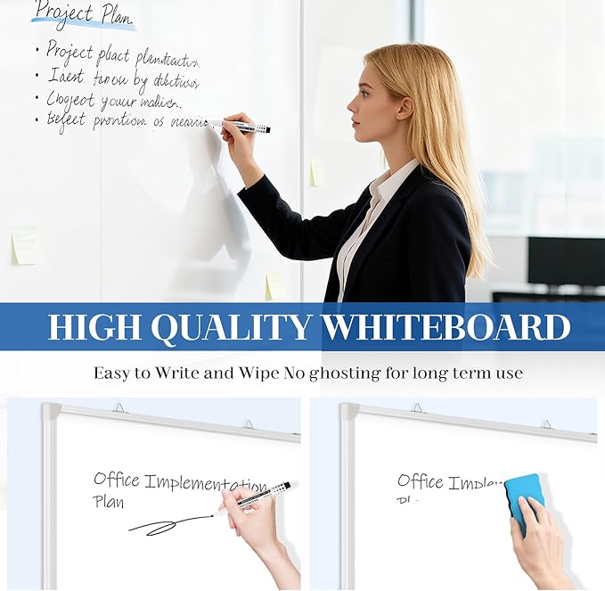 60" x 48" Double-Sided Large White Board, Foldable Magnetic Whiteboard Dry Erase Portable Wall Hanging Whiteboards for Home, School, Office