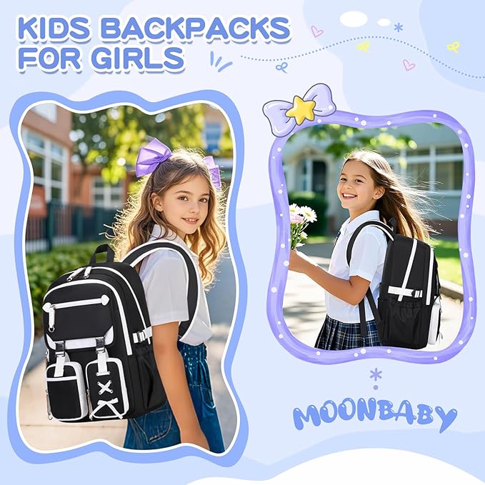 Kids Backpacks for Girls Teens Kawaii Bookbag for Elementary Primary Middle High School Daypack