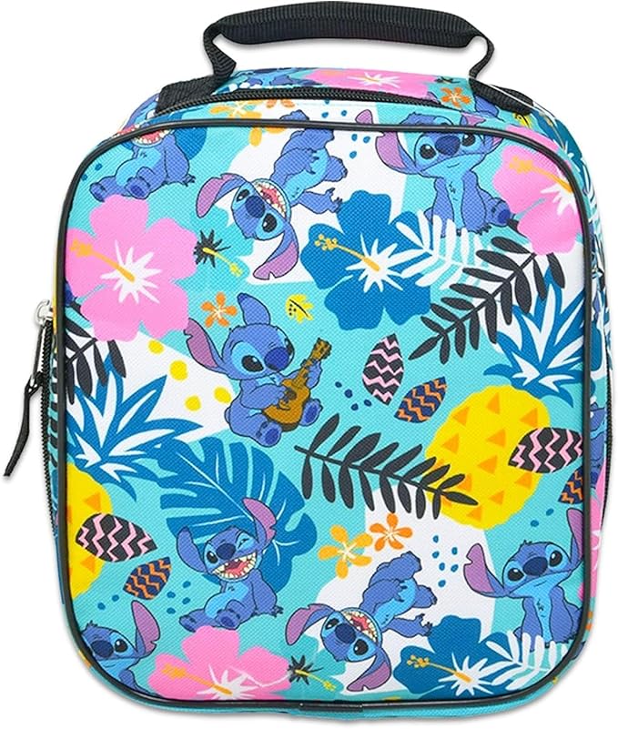 Disney Stitch Backpack and Lunch Box for Girls Set - Lilo and Stitch Backpack, Stitch Lunch Bag, Bottle, More | Stitch School Backpack for Kids Bundle