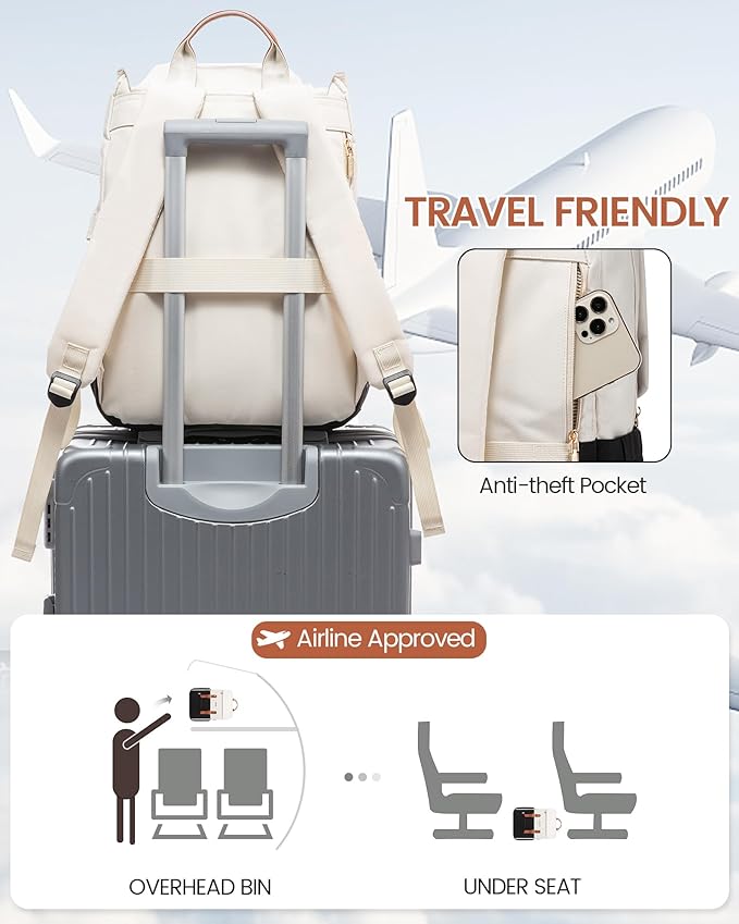 LOVEVOOK Laptop Backpack for Women Vintage Travel Backpack Purse Airline Approved 15.6 Inch Large Computer Backpack Fashion Teacher Nurse Bag for Work Business College