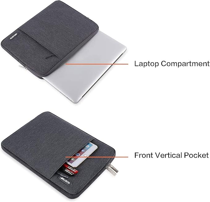 MOSISO Laptop Sleeve Bag Only Compatible with MacBook 12 inch with Retina Display A1534 2017/2016/2015 Release, Polyester Vertical Case with Pocket, Space Gray