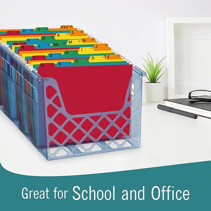 EXTRIC Alphabetical File Organizer, 25 Alphabet Dividers with Tabs for File Cabinet and Desk Organization Standard Letter Size A-Z Filing Dividers, 5 Assorted Colors with 1/5 Cut Tab Positions