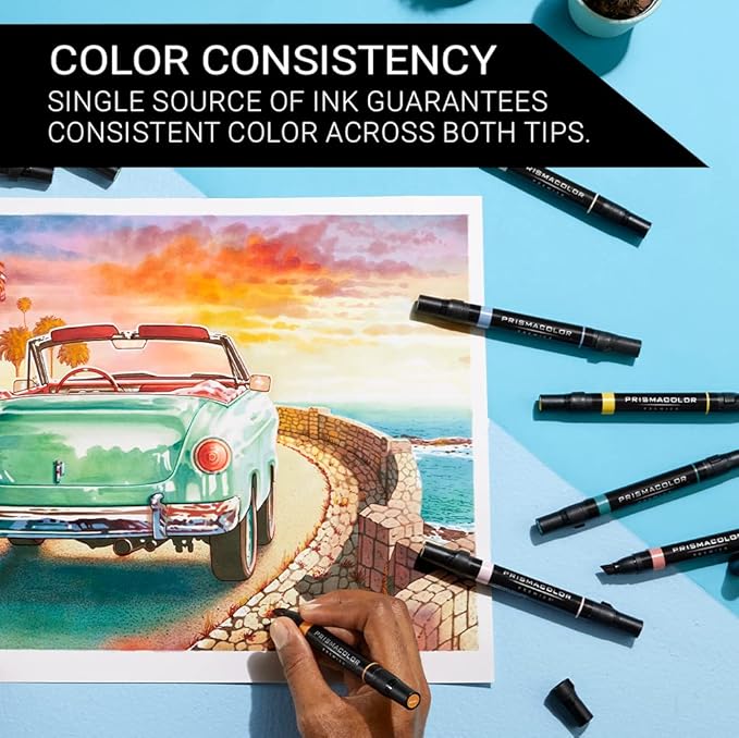 Prismacolor Premier Dual-Ended Art Markers Alcohol Marker Set 72 Count - Assorted Colors Perfect for Adult Coloring Drawing Art Supplies Bible Study Supplies