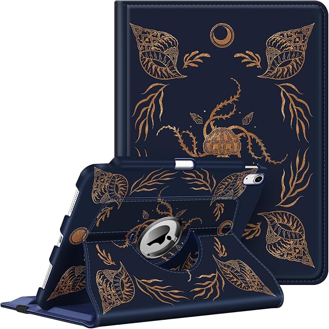 Fintie Rotating Case for iPad (A16) 11th Generation 11 Inch (2025), iPad 10th Generation 10.9 Inch (2022) - [Built-in Pencil Holder] 360 Degree Rotating Protective Stand Cover, Sea Conch