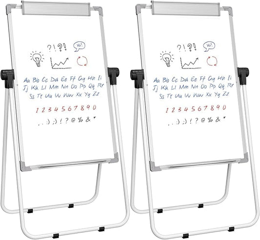 MaxGear Easel Whiteboard with Stand, 36" x 24" Double-Sided Dry Erase Board Flip Chart, Height Adjustable,Foldable, Portable for Home Office Classroom Teaching, 2PCS