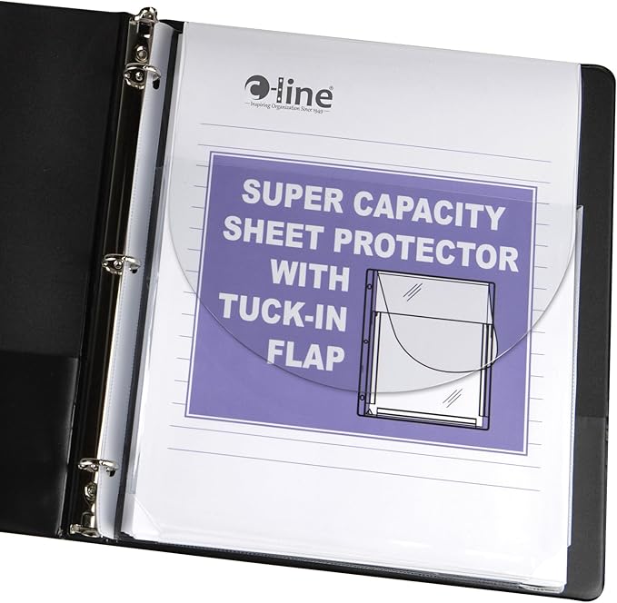 C-Line 61027 Super Capacity Sheet Protector with Tuck-In Flap, 200", Letter Size (Pack of 10)