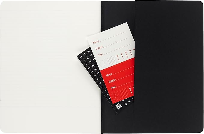 Moleskine Cahier Journal, Soft Cover, Large (5" x 8.25") Ruled/Lined, Black, 80 Pages (Set of 3)