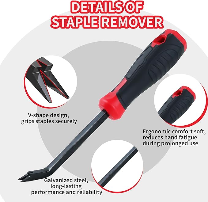 Staple Remover Heavy Duty Upholstery Stapler Remover Tool Staple Puller Lifter Tool for Carpet, Wood, Floor, Construction, Furniture